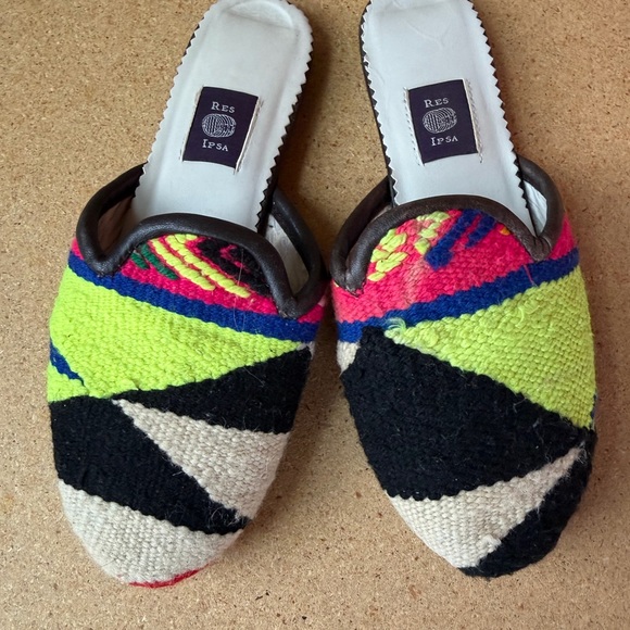 Res Ipsa Shoes - RES IPSA | Neon Upcycled Moroccan Woven Mules